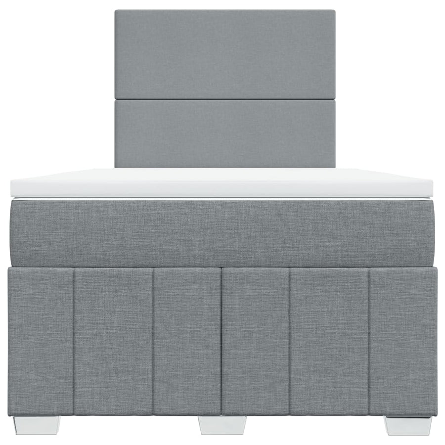 Boxspring met matras stof lichtgrijs 120x190 cm