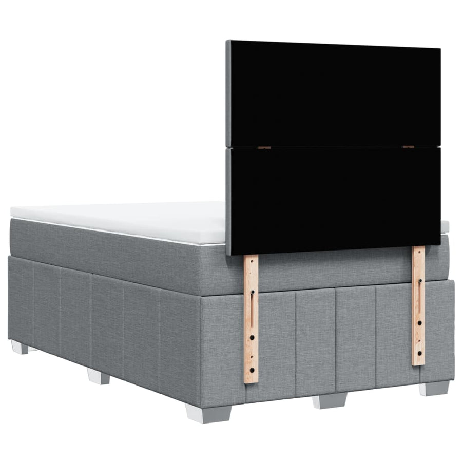 Boxspring met matras stof lichtgrijs 120x190 cm