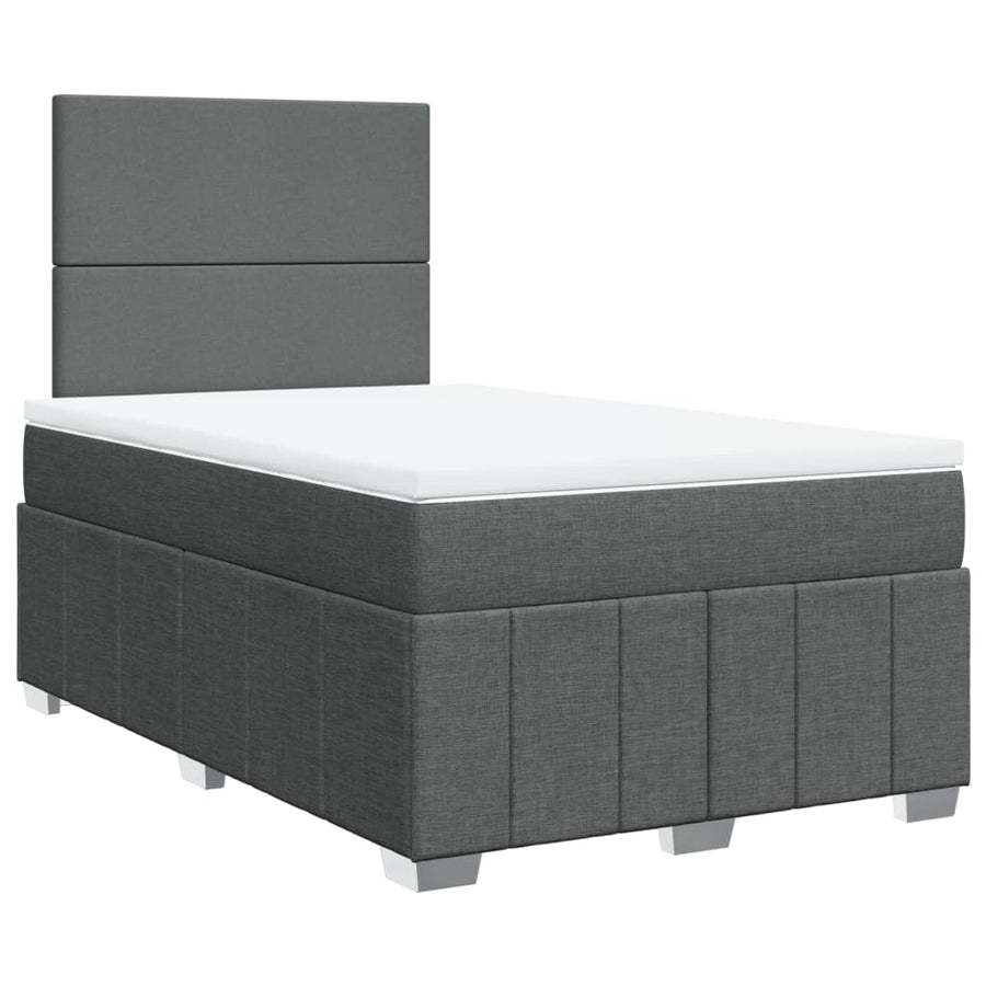 Boxspring met matras stof donkergrijs 120x190 cm