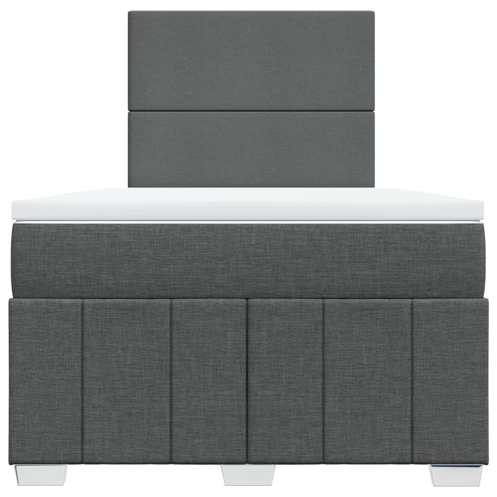 Boxspring met matras stof donkergrijs 120x190 cm
