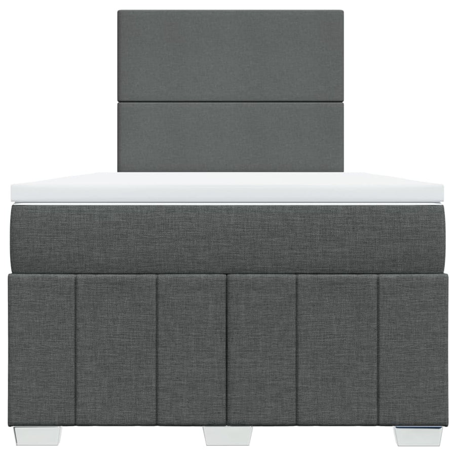 Boxspring met matras stof donkergrijs 120x190 cm