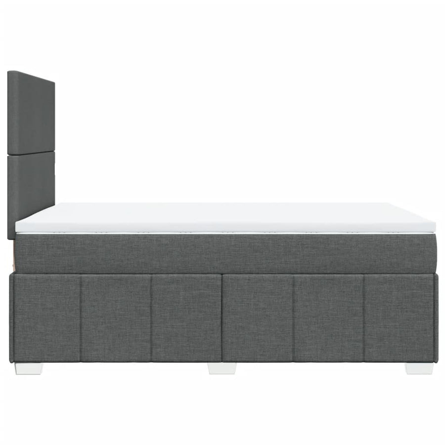 Boxspring met matras stof donkergrijs 120x190 cm