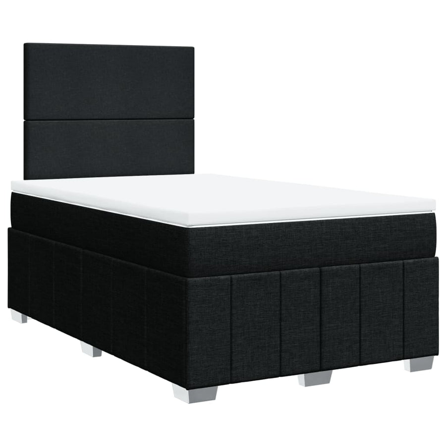 Boxspring met matras stof zwart 120x190 cm