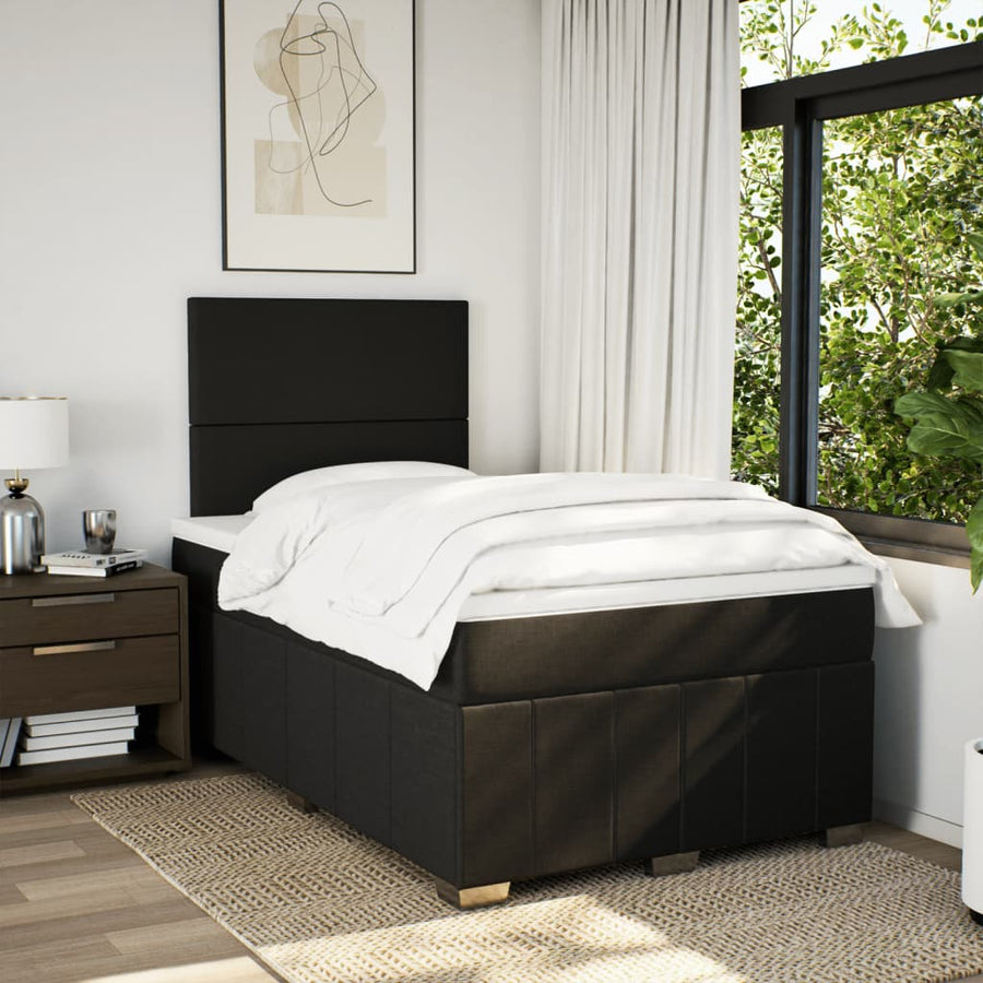 Boxspring met matras stof zwart 120x190 cm