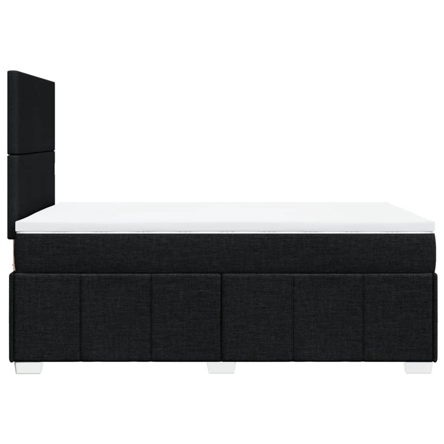 Boxspring met matras stof zwart 120x190 cm