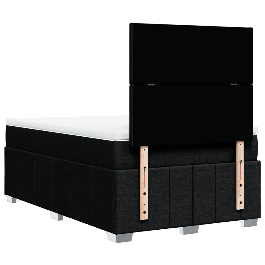 Boxspring met matras stof zwart 120x190 cm