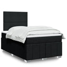 Box spring with mattress, black fabric, 120x190 cm