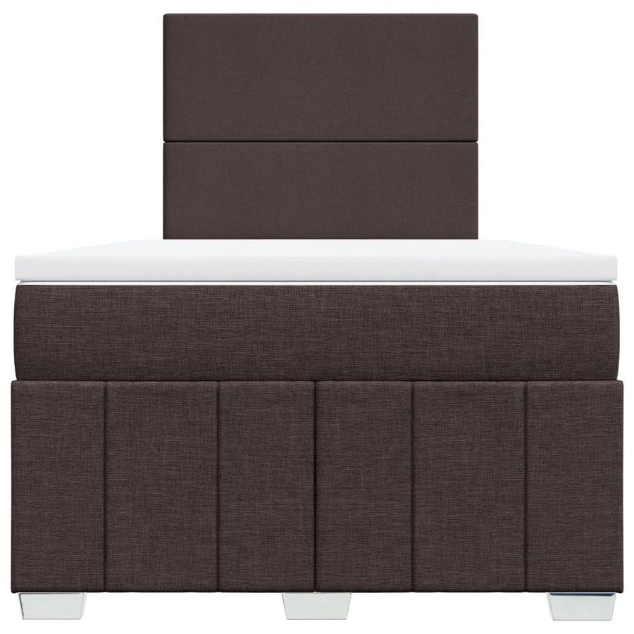 Boxspring met matras stof donkerbruin 120x190 cm