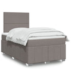 Box spring with mattress taupe fabric 120x190 cm