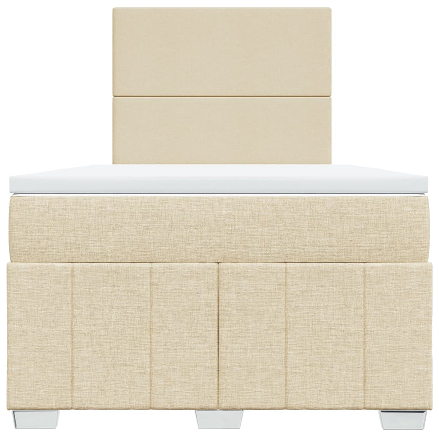 Boxspring met matras stof crèmekleurig 120x190 cm