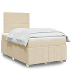 Boxspring met matras stof crèmekleurig 120x190 cm
