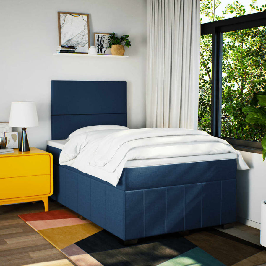 Boxspring Met Matras Stof 120 x 190 cm Blauw