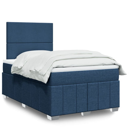 Boxspring Met Matras Stof 120 x 190 cm Blauw