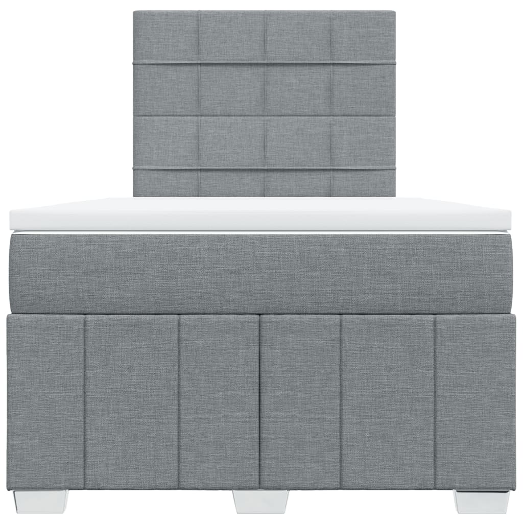 Boxspring met matras stof lichtgrijs 120x190 cm