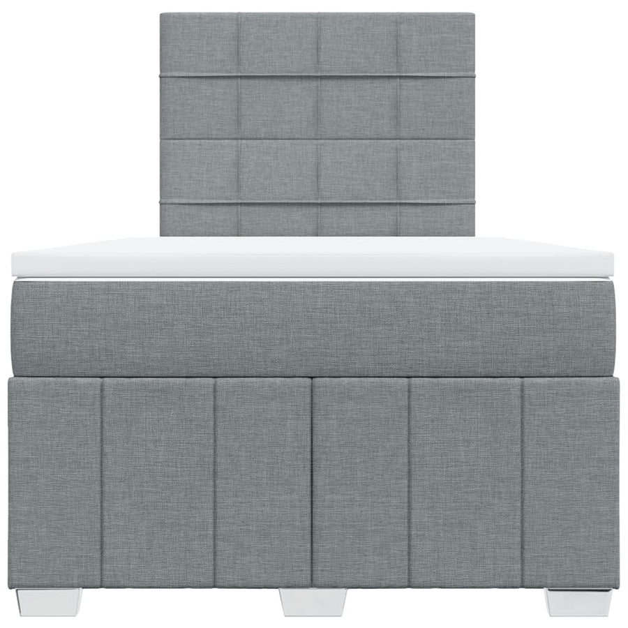 Boxspring met matras stof lichtgrijs 120x190 cm