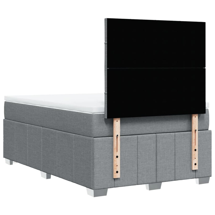 Boxspring met matras stof lichtgrijs 120x190 cm