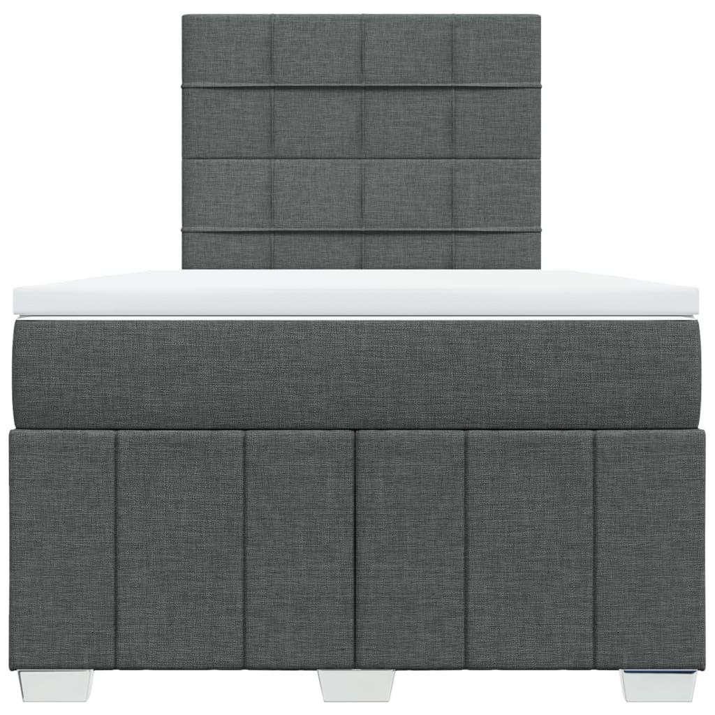 Boxspring met matras stof donkergrijs 120x190 cm