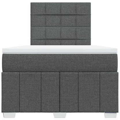 Boxspring met matras stof donkergrijs 120x190 cm