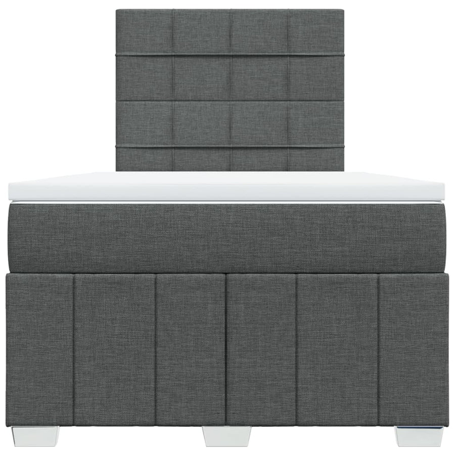 Boxspring met matras stof donkergrijs 120x190 cm