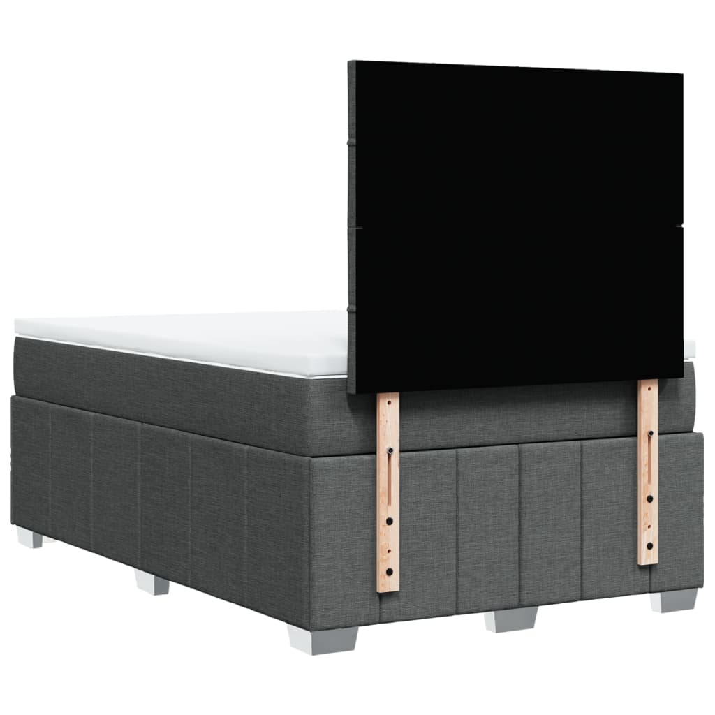 Boxspring met matras stof donkergrijs 120x190 cm