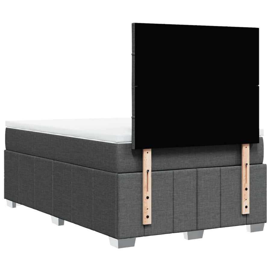Boxspring met matras stof donkergrijs 120x190 cm