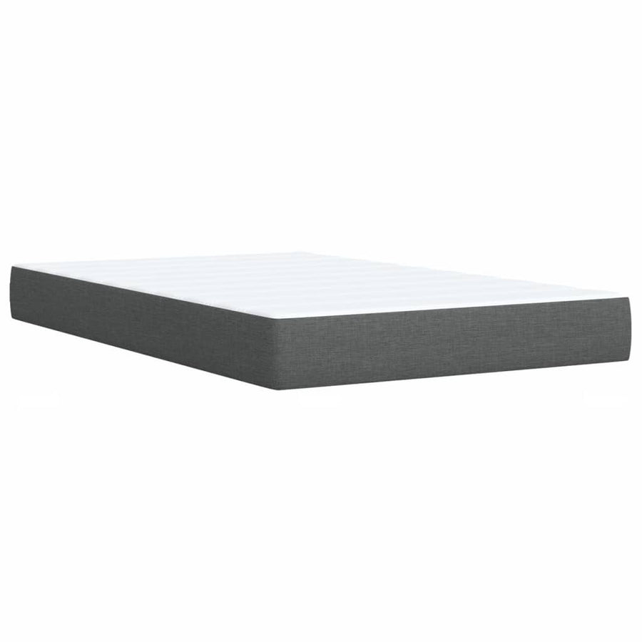 Boxspring met matras stof donkergrijs 120x190 cm