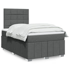 Boxspring met matras stof donkergrijs 120x190 cm
