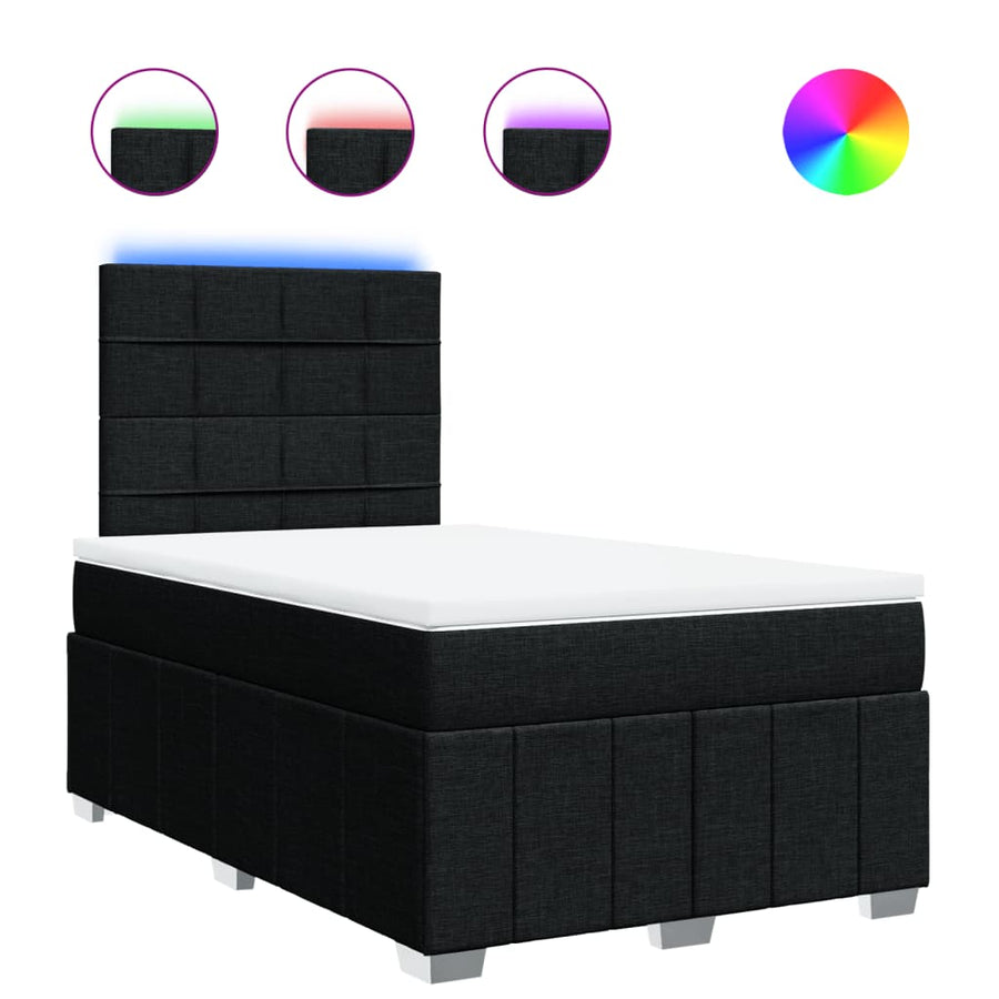 Boxspring met matras stof zwart 120x190 cm