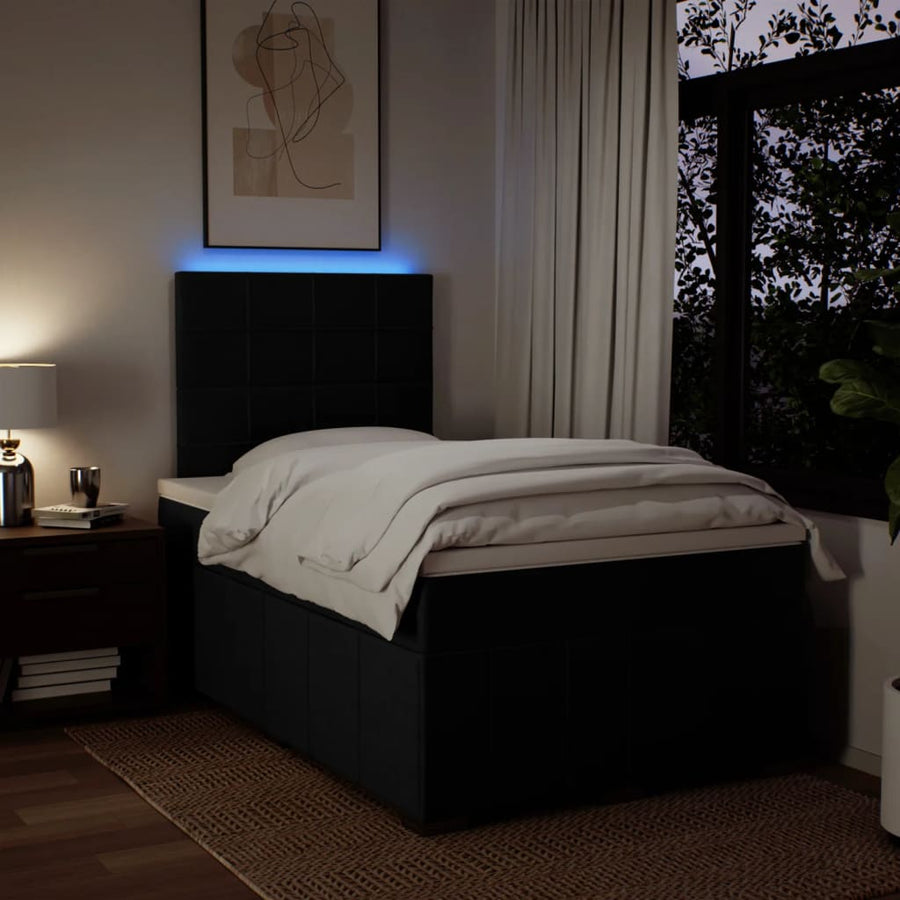 Boxspring met matras stof zwart 120x190 cm