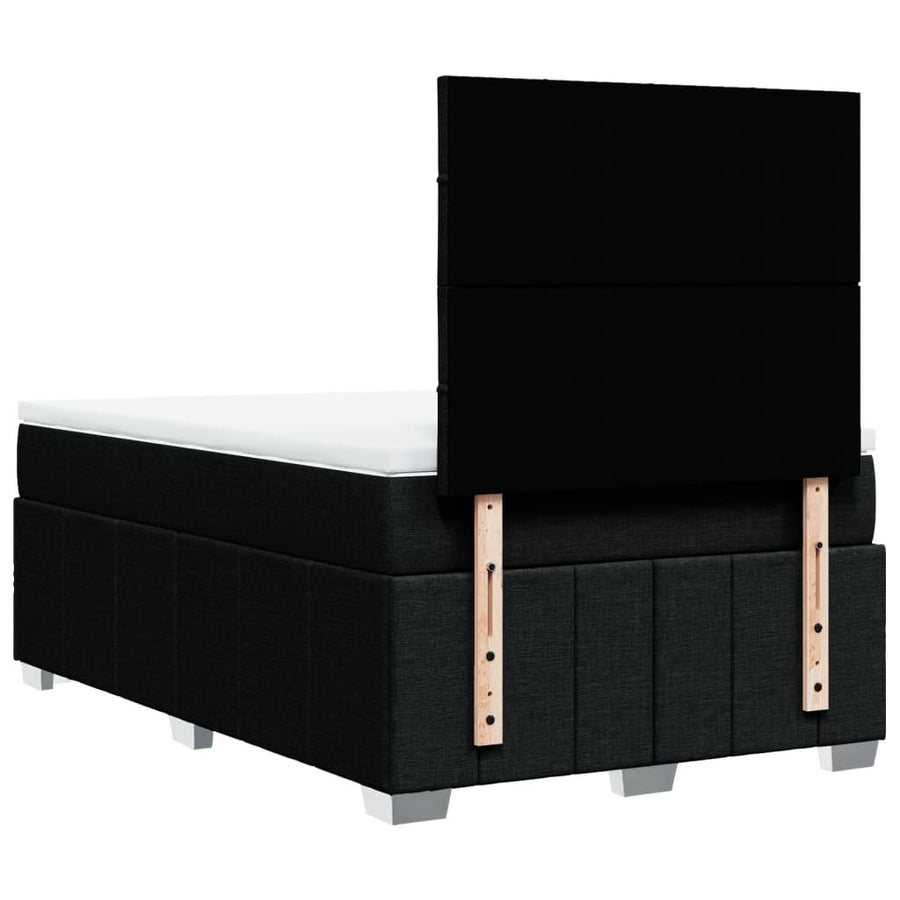 Boxspring met matras stof zwart 120x190 cm