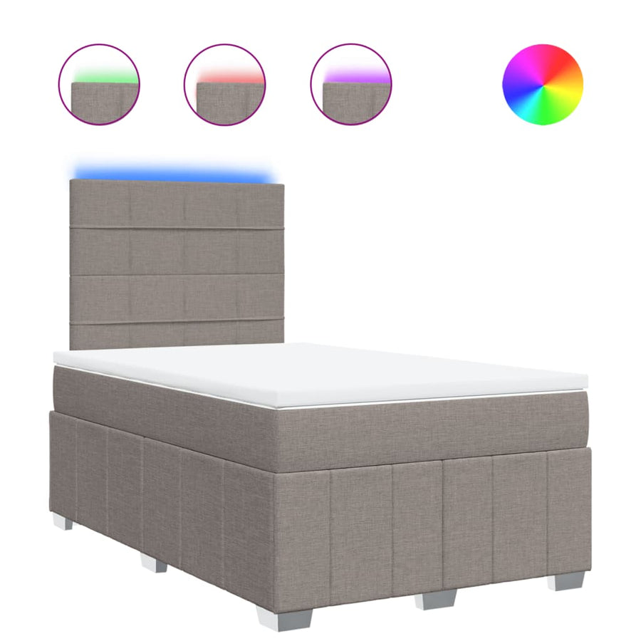 Boxspring met matras stof taupe 120x190 cm