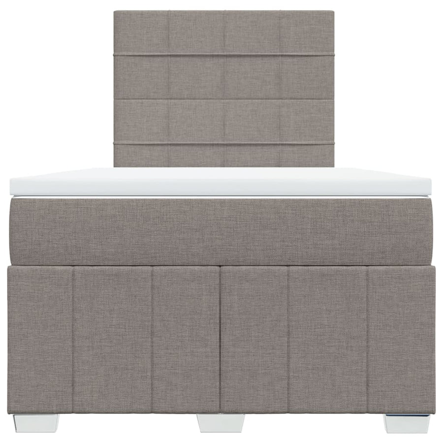 Boxspring met matras stof taupe 120x190 cm