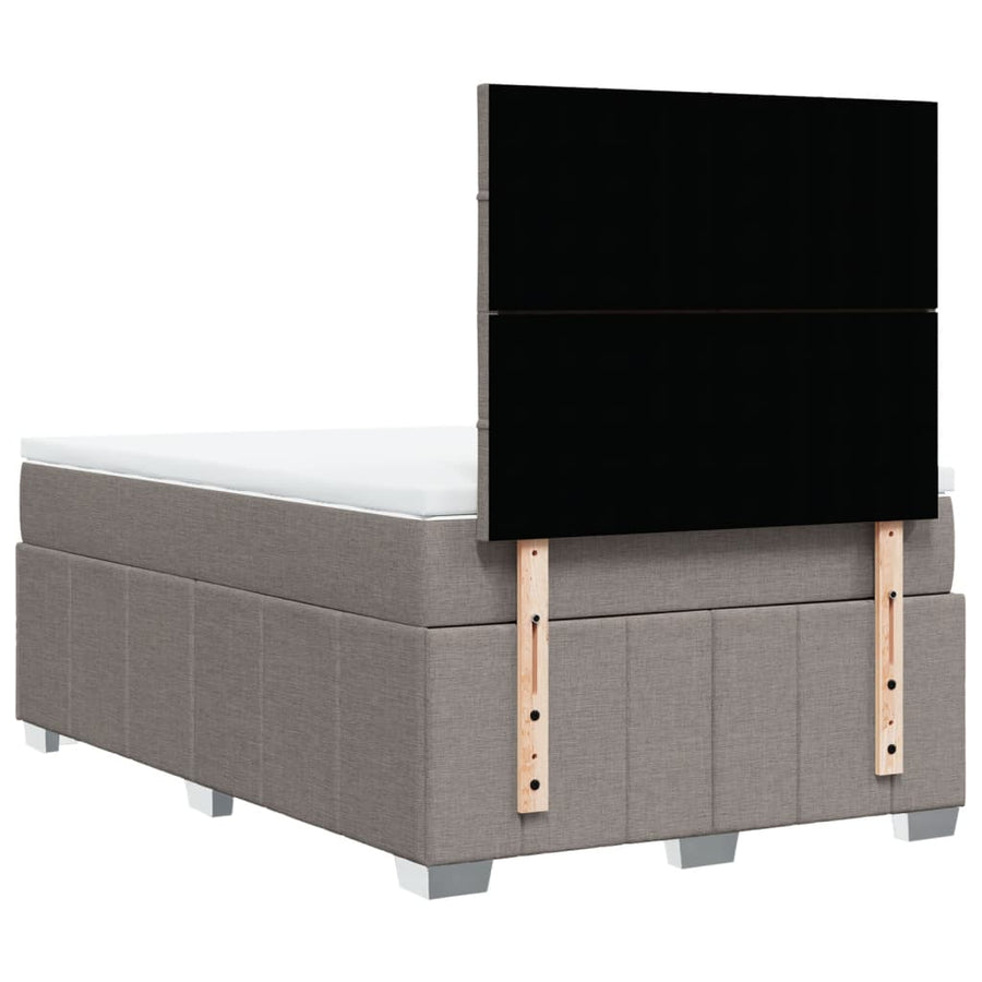 Boxspring met matras stof taupe 120x190 cm