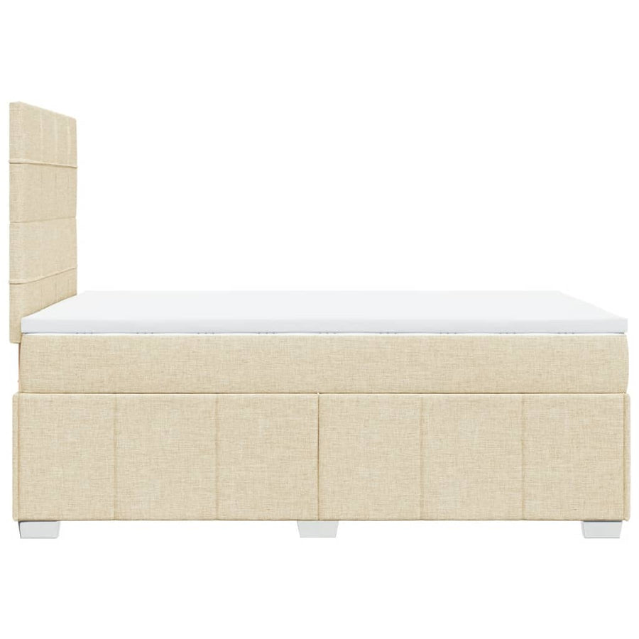 Boxspring met matras stof crèmekleurig 120x190 cm