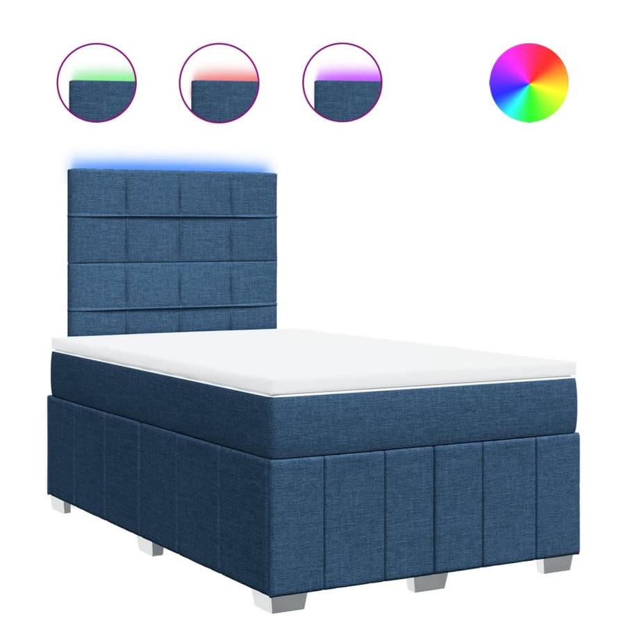 Boxspring Met Matras Stof 120 x 190 cm Blauw