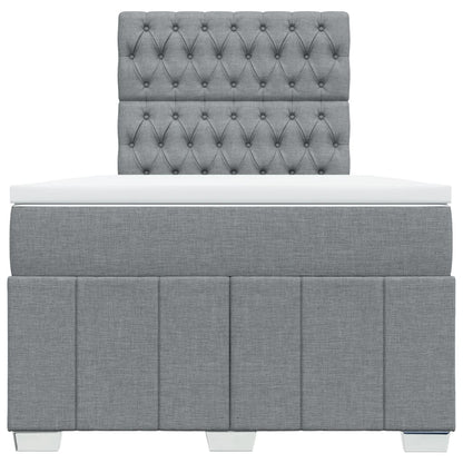 Boxspring met matras stof lichtgrijs 120x190 cm