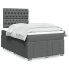 Boxspring met matras stof donkergrijs 120x190 cm
