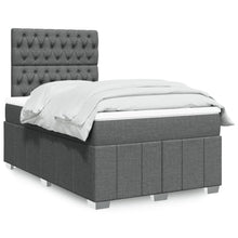 Boxspring met matras stof donkergrijs 120x190 cm