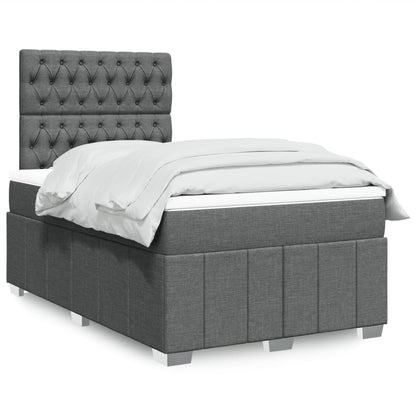 Boxspring met matras stof donkergrijs 120x190 cm