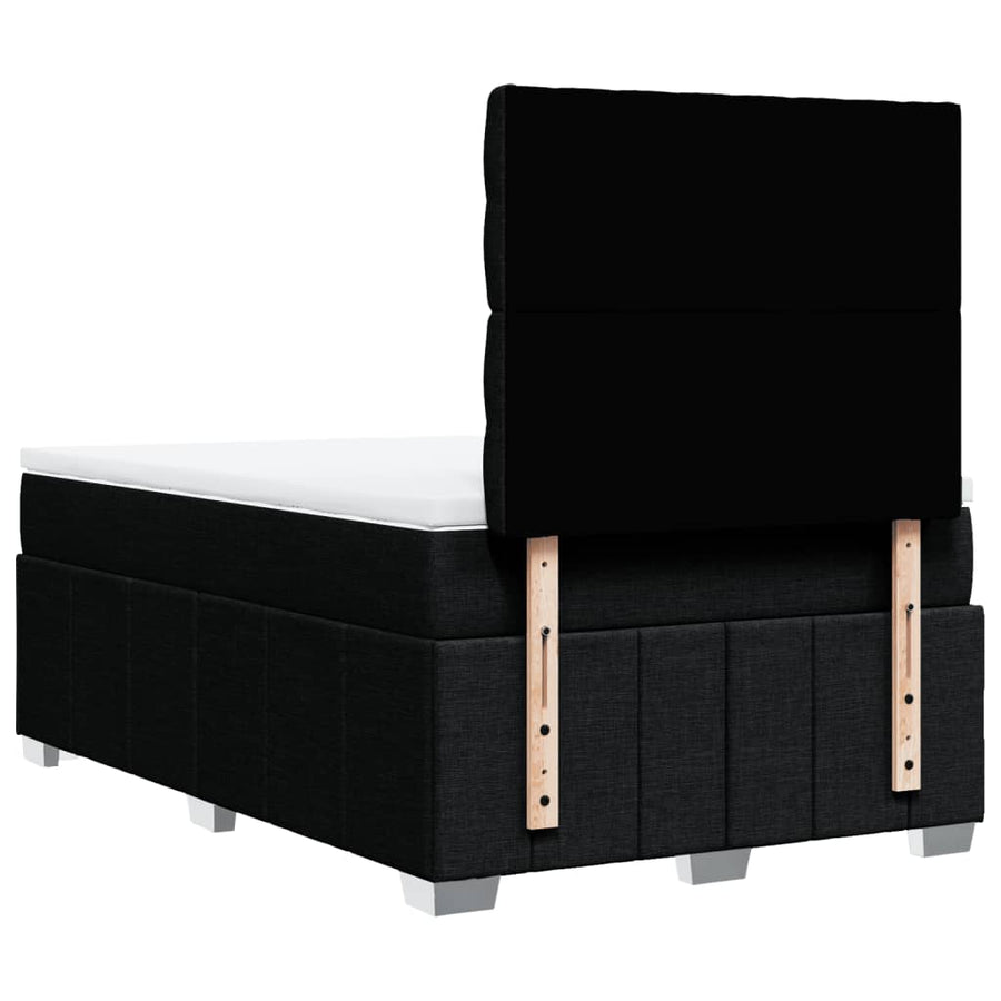 Boxspring met matras stof zwart 120x190 cm