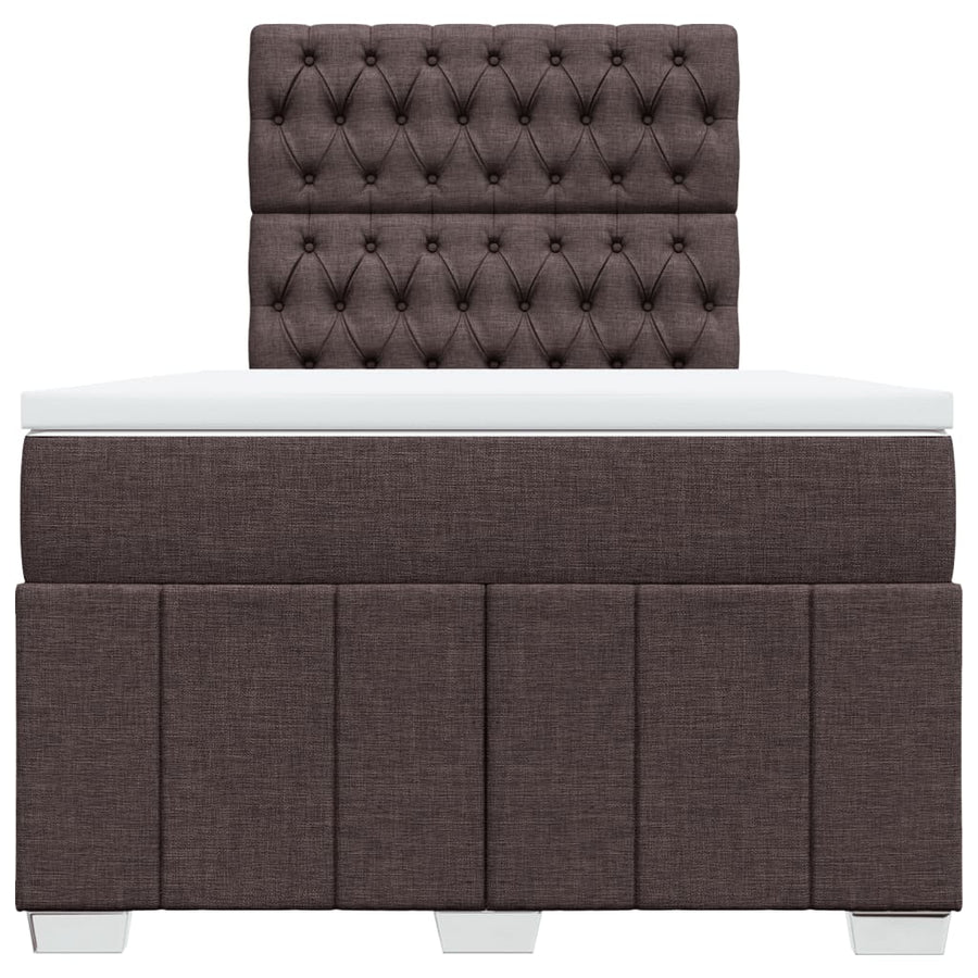 Boxspring met matras stof donkerbruin 120x190 cm