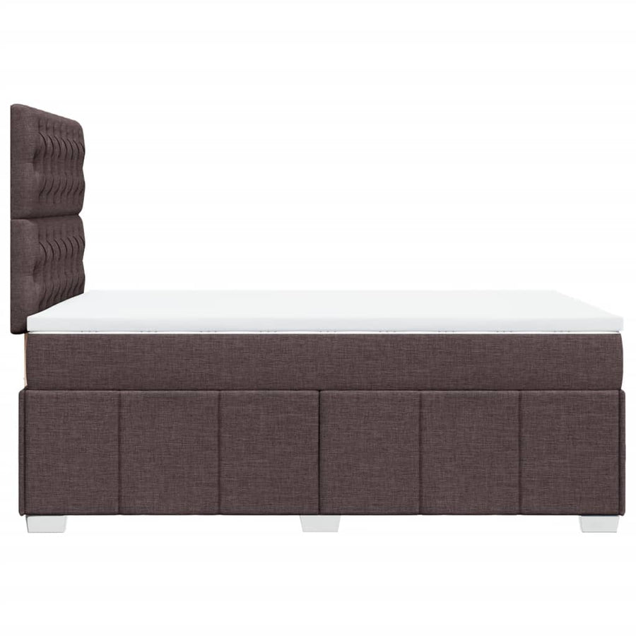 Boxspring met matras stof donkerbruin 120x190 cm