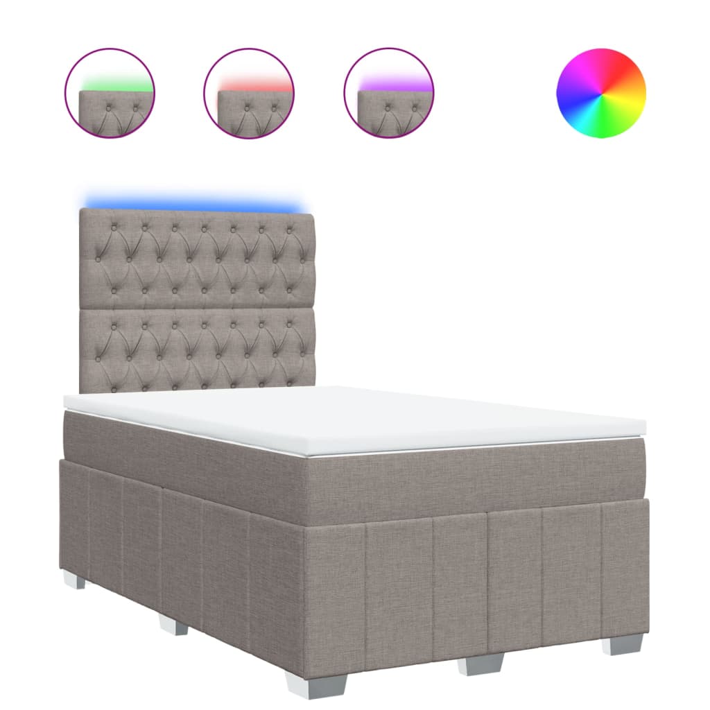 Boxspring met matras stof taupe 120x190 cm