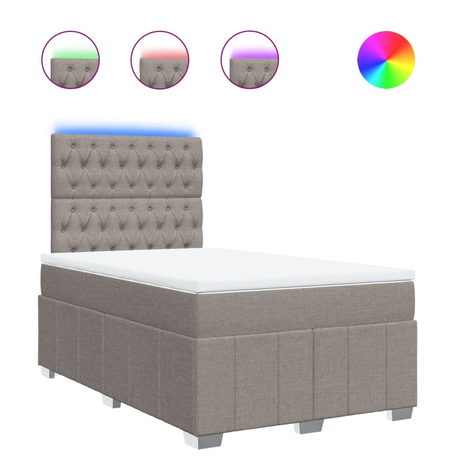 Boxspring met matras stof taupe 120x190 cm