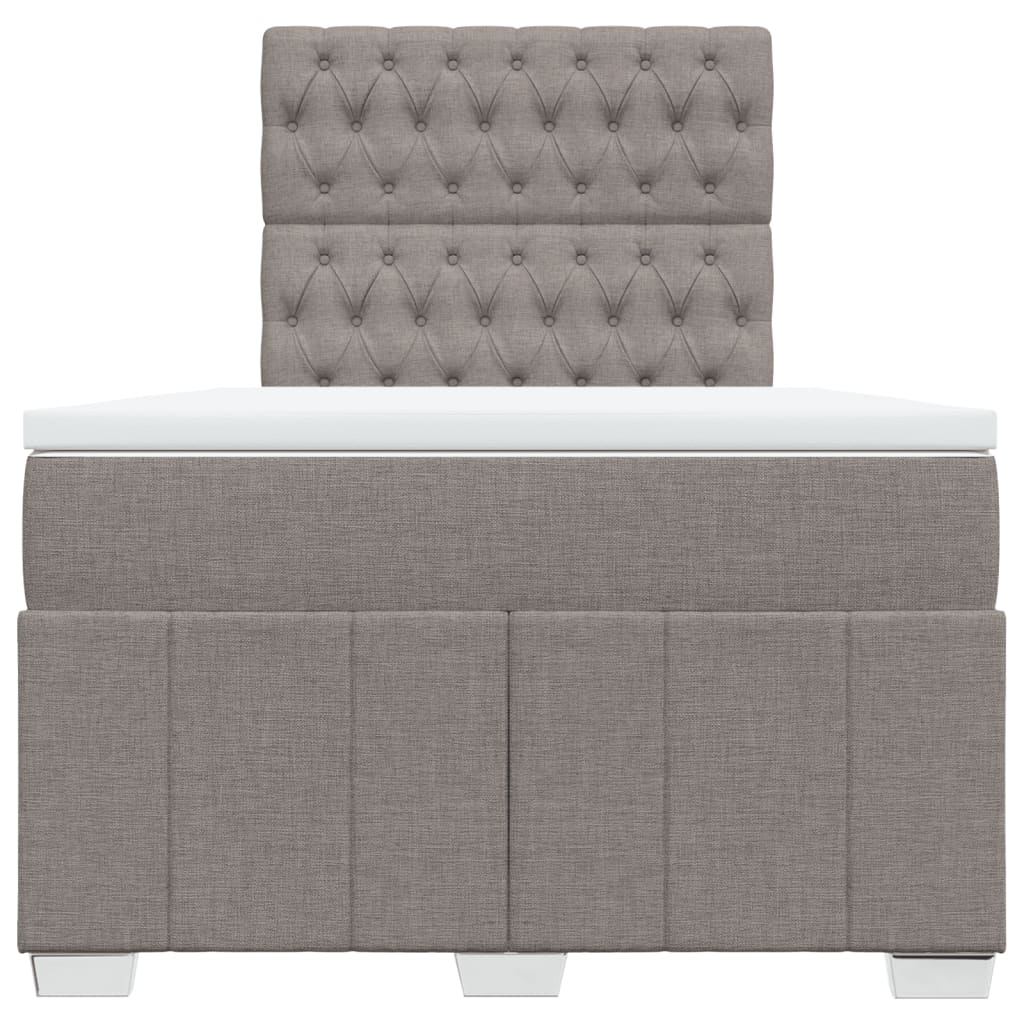 Boxspring met matras stof taupe 120x190 cm