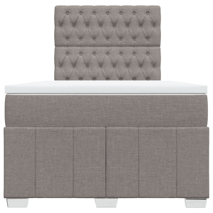 Boxspring met matras stof taupe 120x190 cm
