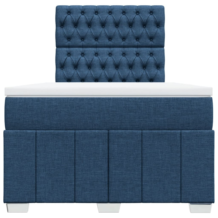 Boxspring Met Matras Stof 120 x 190 cm Blauw