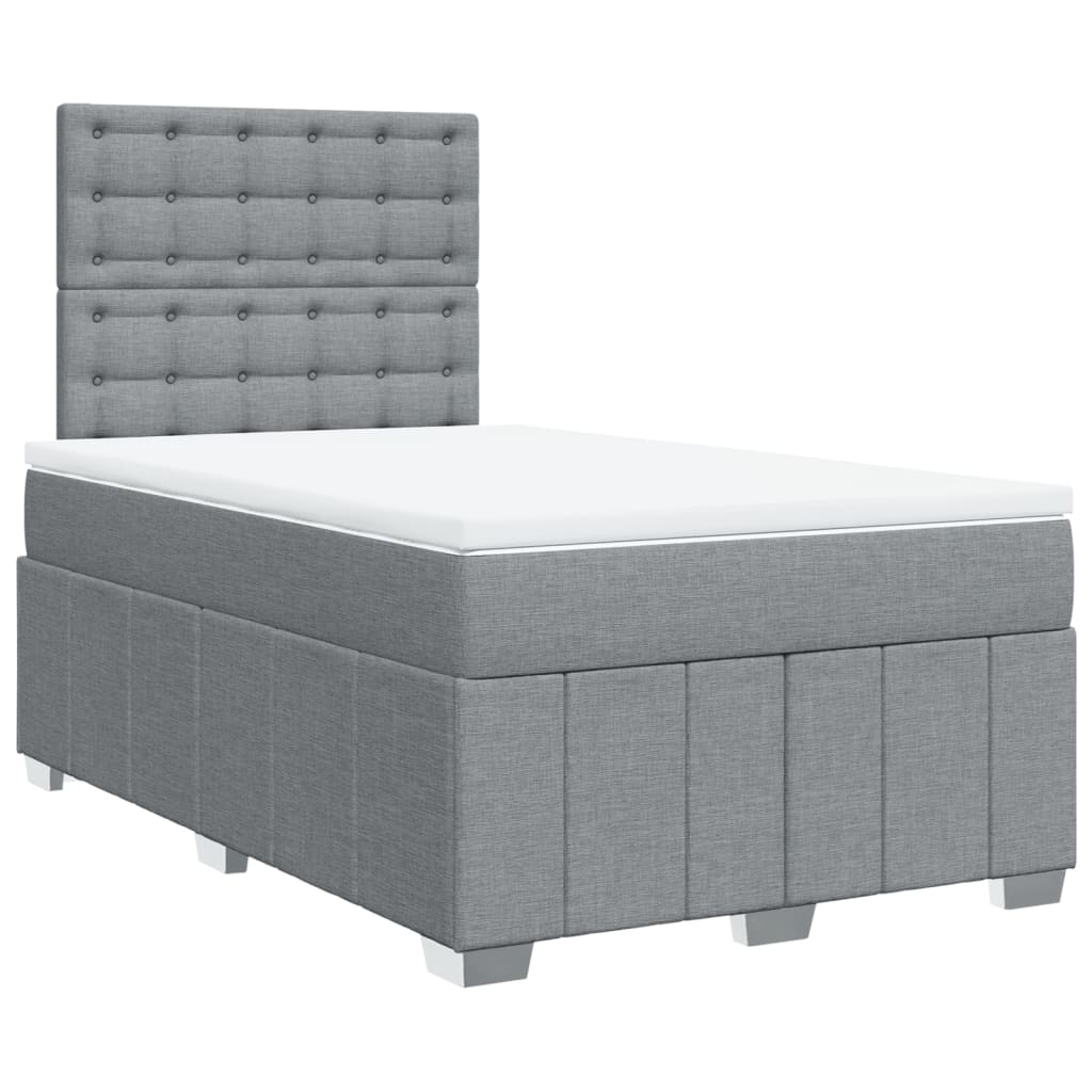 Boxspring met matras stof lichtgrijs 120x190 cm