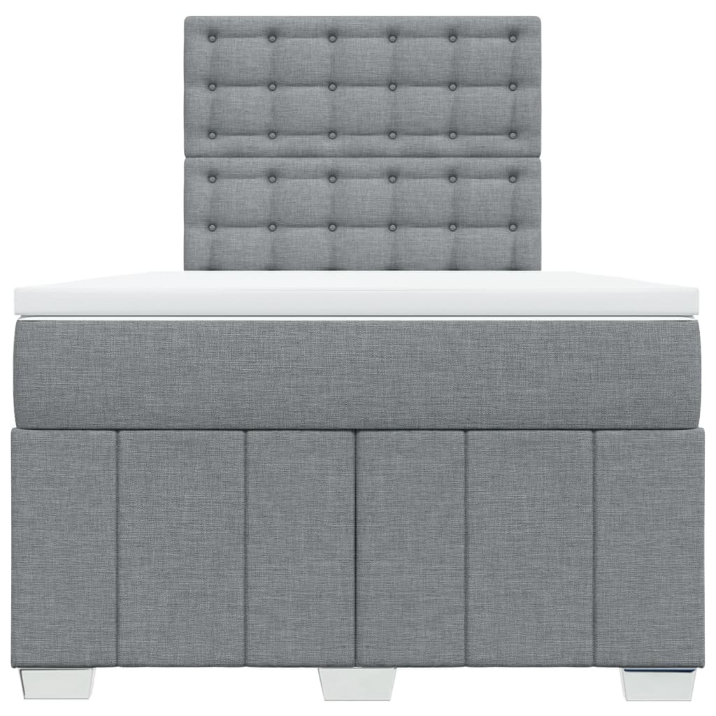 Boxspring met matras stof lichtgrijs 120x190 cm