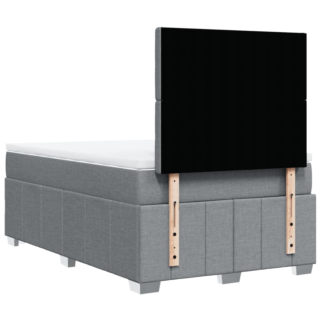 Boxspring met matras stof lichtgrijs 120x190 cm